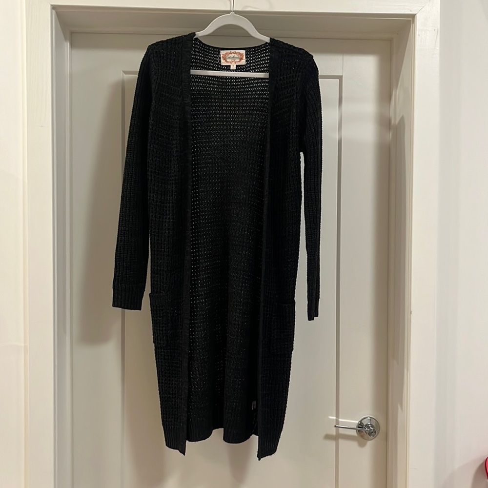 Black knit cardigan